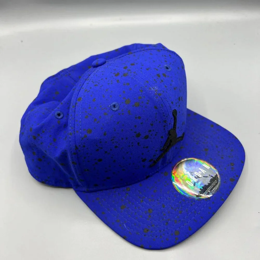 Air Jordan Hat Men Blue‎ Black Speckled Print Jumpman Snap Back Cap